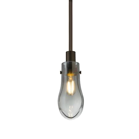 Besa Lighting Wish Stem Pendant, Smoke/Clear, Bronze Finish, 1x40W Incandescent 1TT-WISHSM-BR